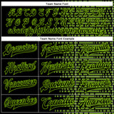 Custom Black Neon Green Halftone 3D Pattern Design Bomber Full-Snap Varsity Letterman Jacket