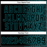 Custom Black Teal Halftone 3D Pattern Design Bomber Full-Snap Varsity Letterman Jacket