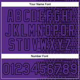 Custom Purple Black-White Halftone 3D Pattern Design Bomber Full-Snap Varsity Letterman Jacket