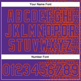 Custom Purple Orange-White Halftone 3D Pattern Design Bomber Full-Snap Varsity Letterman Jacket