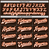 Custom Brown White-Orange Bomber Full-Snap Varsity Letterman Two Tone Jacket