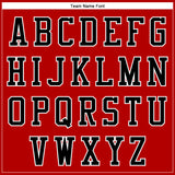 Custom Red Black-White 3D Pattern Design Bomber Full-Snap Varsity Letterman Jacket