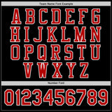 Custom Black Red-White Bomber Full-Snap Varsity Letterman Jacket