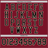 Custom Crimson Black-Cream Bomber Full-Snap Varsity Letterman Jacket
