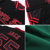 Custom Kelly Green Orange-White Bomber Full-Snap Varsity Letterman Jacket