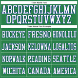Custom Grass Green White-Royal Mesh Authentic Football Jersey