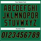 Custom Kelly Green Black-Old Gold Authentic Baseball Jersey