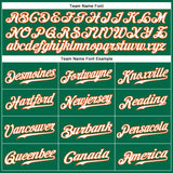 Custom Kelly Green White-Orange Authentic Sleeveless Baseball Jersey