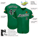 Custom Kelly Green Black-White Authentic Baseball Jersey