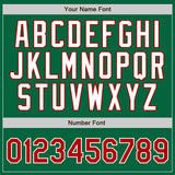 Custom Kelly Green White Pinstripe Red-White Authentic Baseball Jersey