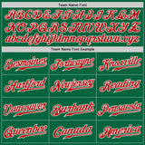 Custom Kelly Green White Pinstripe Red-White Authentic Baseball Jersey