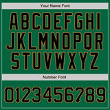 Custom Kelly Green Black Pinstripe Black-Old Gold Authentic Baseball Jersey