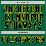 Custom Kelly Green Black Pinstripe Black-Gold Authentic Baseball Jersey