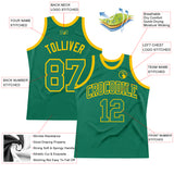 Custom Kelly Green Kelly Green-Gold Authentic Throwback Basketball Jersey