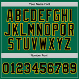 Custom Kelly Green Black-Gold Authentic Throwback Basketball Jersey