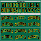 Custom Kelly Green Black-Gold Authentic Throwback Basketball Jersey