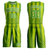 Custom Kelly Green Neon Green-White Round Neck Sublimation Basketball Suit Jersey