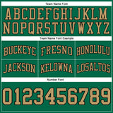 Custom Kelly Green Old Gold-Black Authentic Throwback Basketball Shorts