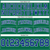 Custom Kelly Green Royal-White Authentic Throwback Basketball Shorts
