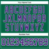 Custom Kelly Green Purple-White Authentic Throwback Basketball Jersey