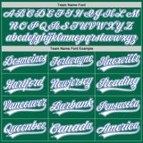 Custom Kelly Green White-Royal Authentic Throwback Baseball Jersey
