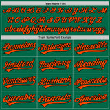 Custom Kelly Green Orange-Black Authentic Throwback Baseball Jersey