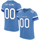 Custom Light Blue White-Royal Mesh Authentic Football Jersey