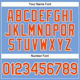 Custom Light Blue Orange-White Authentic Sleeveless Baseball Jersey