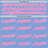 Custom Light Blue Pink-White Authentic Baseball Jersey