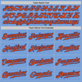 Custom Light Blue Orange Pinstripe Orange-Royal Authentic Baseball Jersey