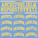Custom Light Blue Gold-White Authentic Throwback Basketball Jersey