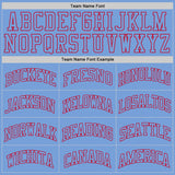 Custom Light Blue Light Blue-Red Authentic Throwback Basketball Jersey