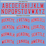 Custom Light Blue Red-White Authentic Throwback Basketball Jersey