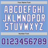 Custom Light Blue Purple-White Authentic Throwback Basketball Jersey