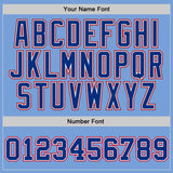 Custom Light Blue Royal-Red Authentic Throwback Basketball Jersey