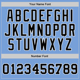 Custom Light Blue Black-White Authentic Throwback Basketball Jersey