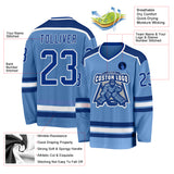 Custom Light Blue Royal-White Hockey Jersey