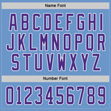 Custom Light Blue Purple-White Hockey Jersey