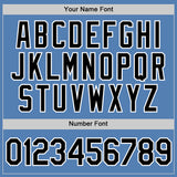 Custom Light Blue Black-White Performance T-Shirt