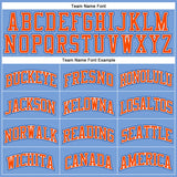 Custom Light Blue Orange-Royal Authentic Throwback Basketball Jersey