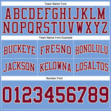 Custom Light Blue Maroon-Cream Authentic Throwback Basketball Shorts