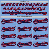 Custom Light Blue Navy-Red Authentic Baseball Jersey