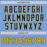 Custom Light Blue Gold-Navy Authentic Baseball Jersey
