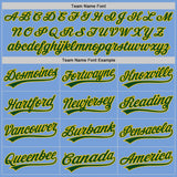 Custom Light Blue Green-Gold Authentic Baseball Jersey