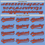Custom Light Blue Orange-Royal Authentic Baseball Jersey