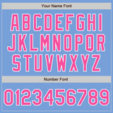 Custom Light Blue Pink-White Authentic Baseball Jersey