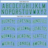 Custom Light Blue Kelly Green-White Authentic Throwback Basketball Jersey