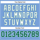 Custom Light Blue Kelly Green-White Authentic Throwback Basketball Jersey