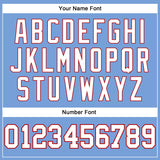 Custom Light Blue White-Red Authentic Throwback Basketball Jersey