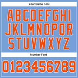 Custom Light Blue White Pinstripe Orange Authentic Basketball Jersey